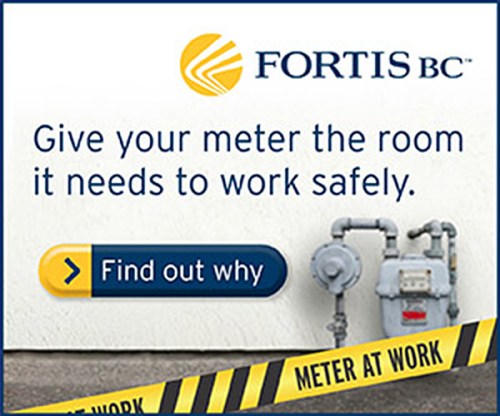 Digital ad for the "Meter at Work" campaign for FortisBC